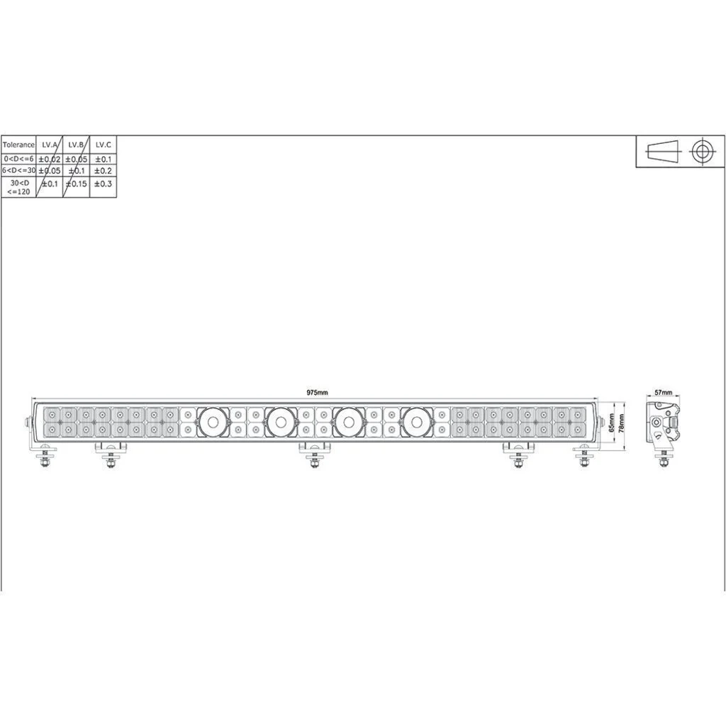 38" LASER LED LIGHTBAR COMBO BEAM 975mm