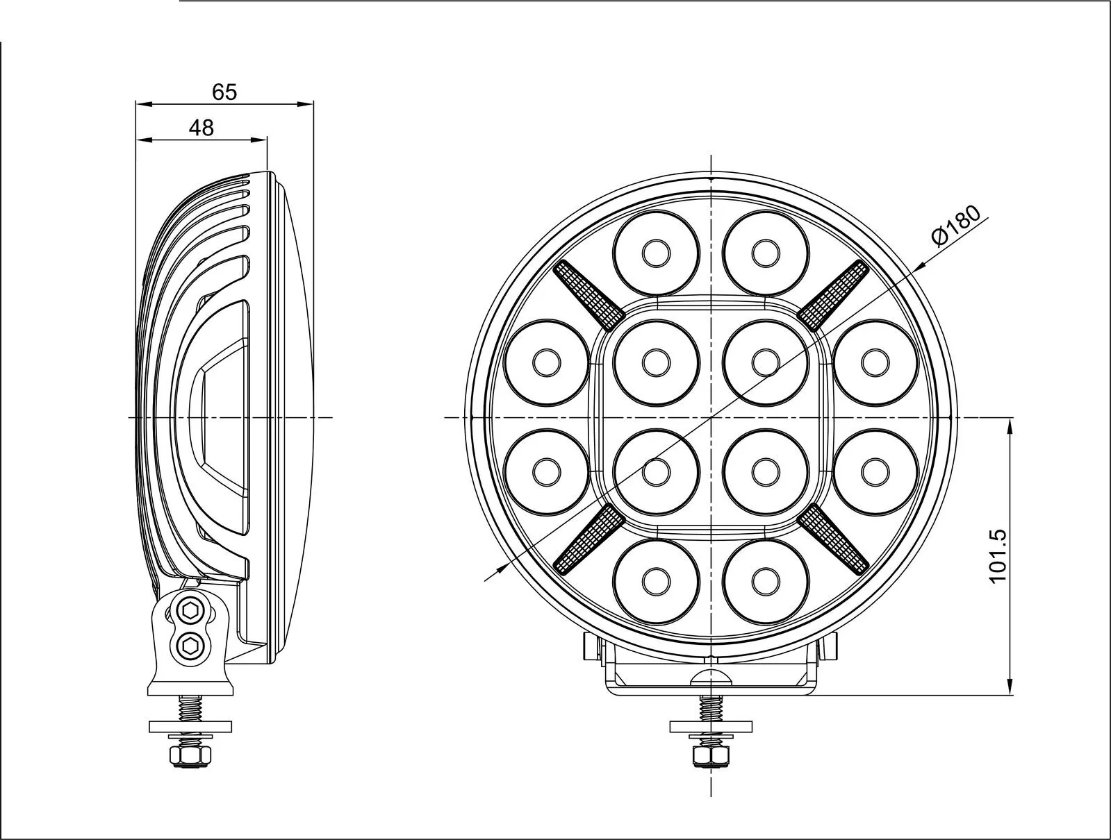 7" Round LED Driving Light Flood/Spot Beam - Ignite