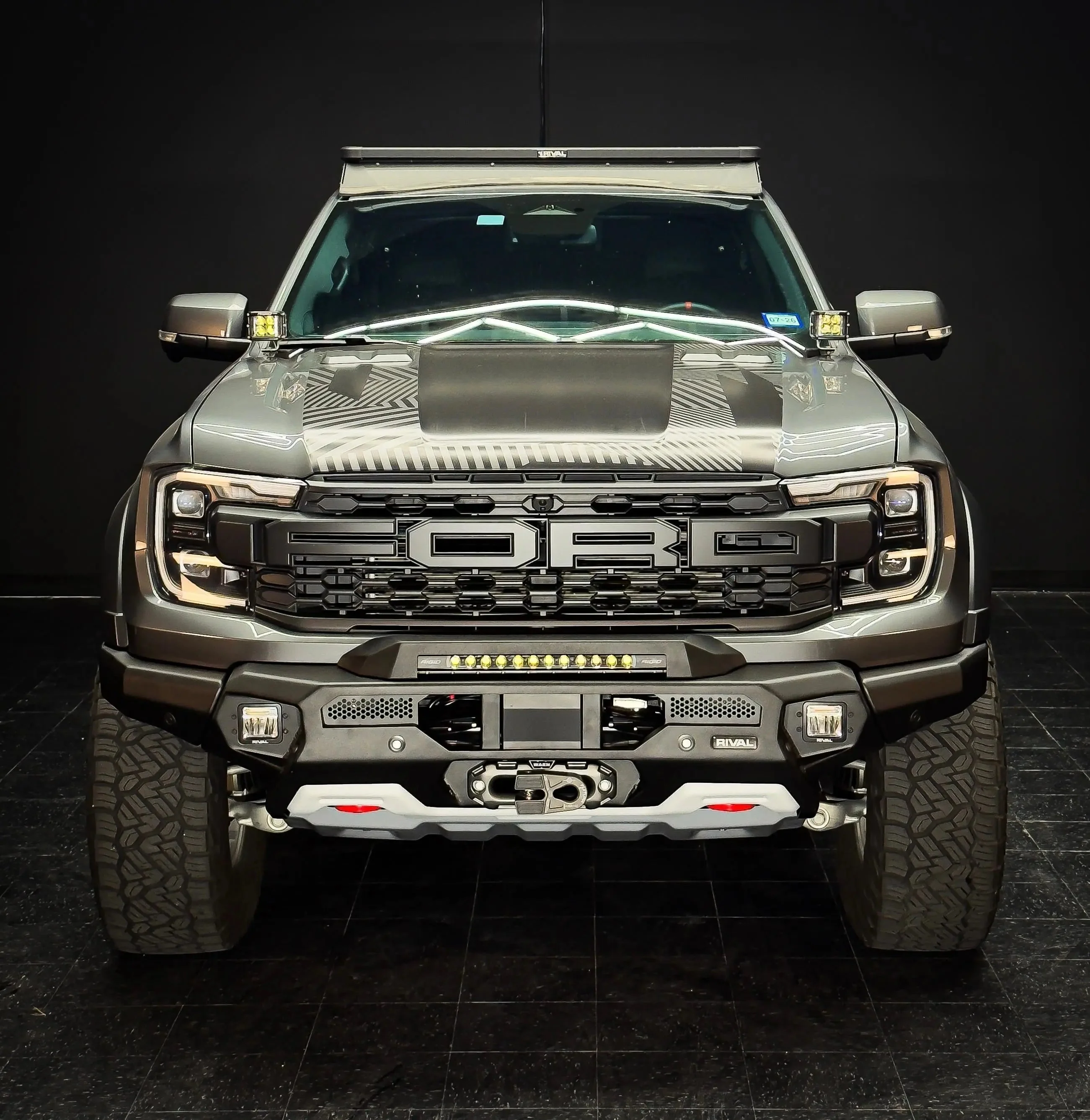 Ford Ranger (2022-2025) RAPTOR Aluminum Front Bar includes RIVAL LED FOG lights (Set of 2) - Image 2