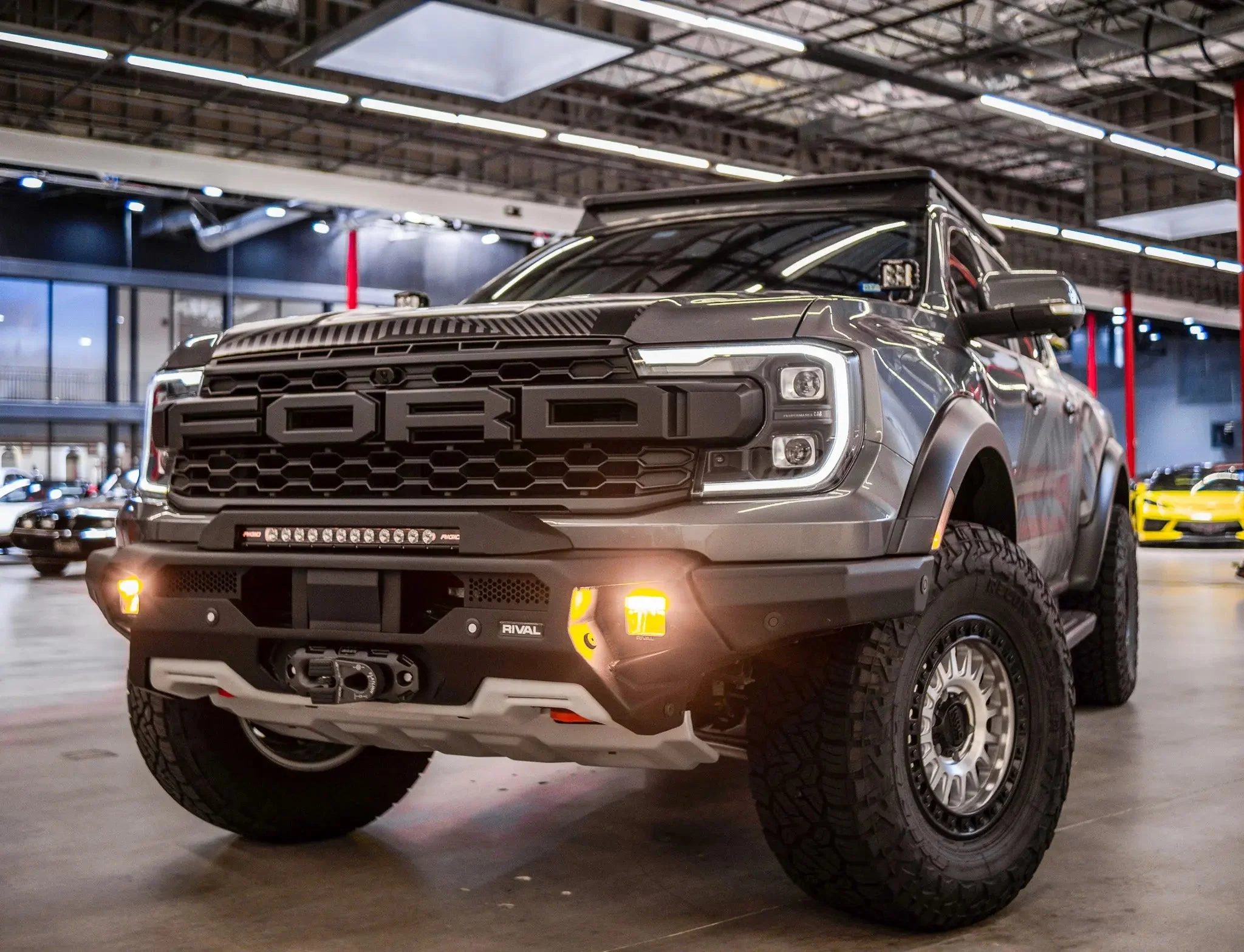 Ford Ranger (2022-2025) RAPTOR Aluminum Front Bar includes RIVAL LED FOG lights (Set of 2) - Image 3