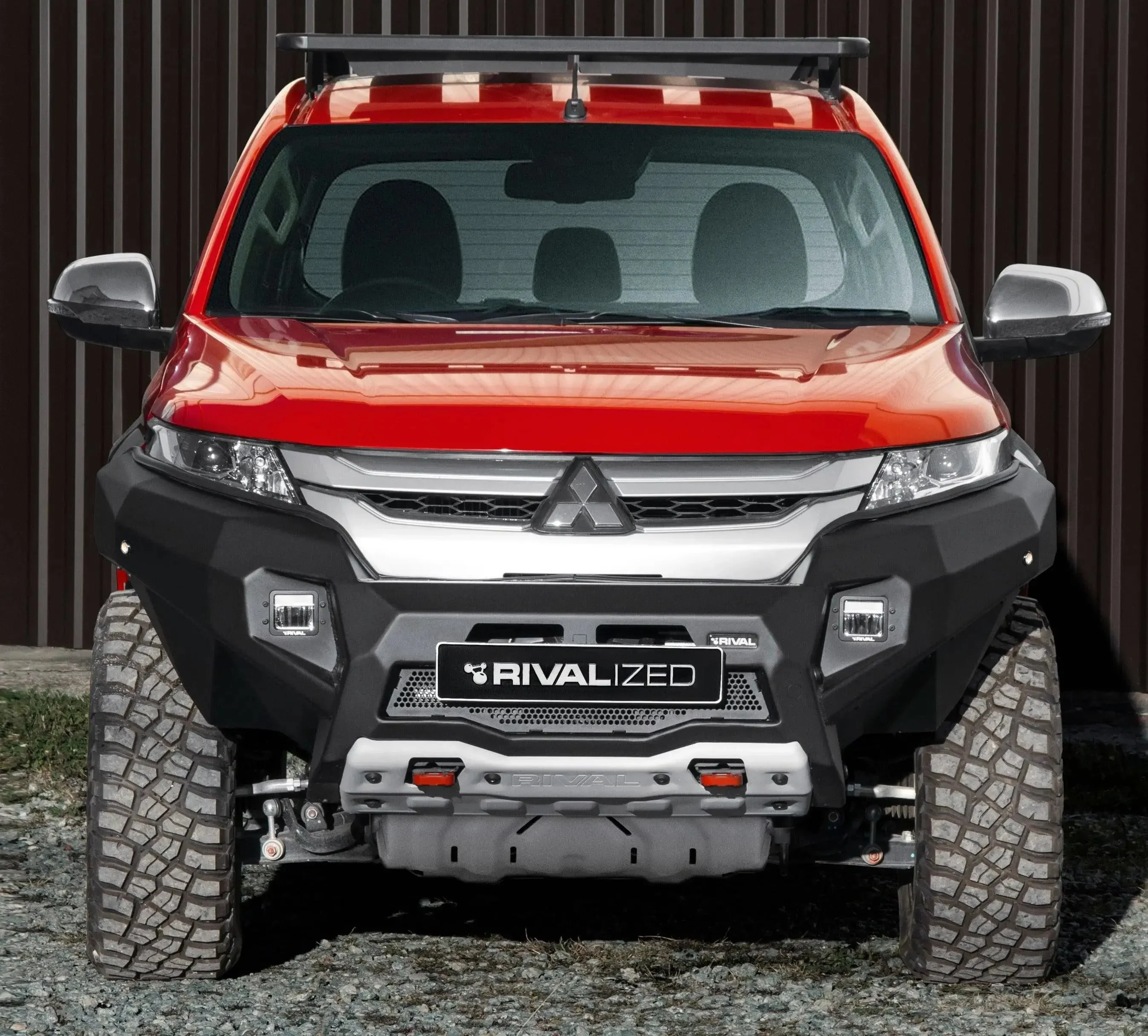 Mitsubishi Triton (2019-2023)  MR Aluminum Front Bar -  includes RIVAL FOG lights (Set of 2) - Image 2
