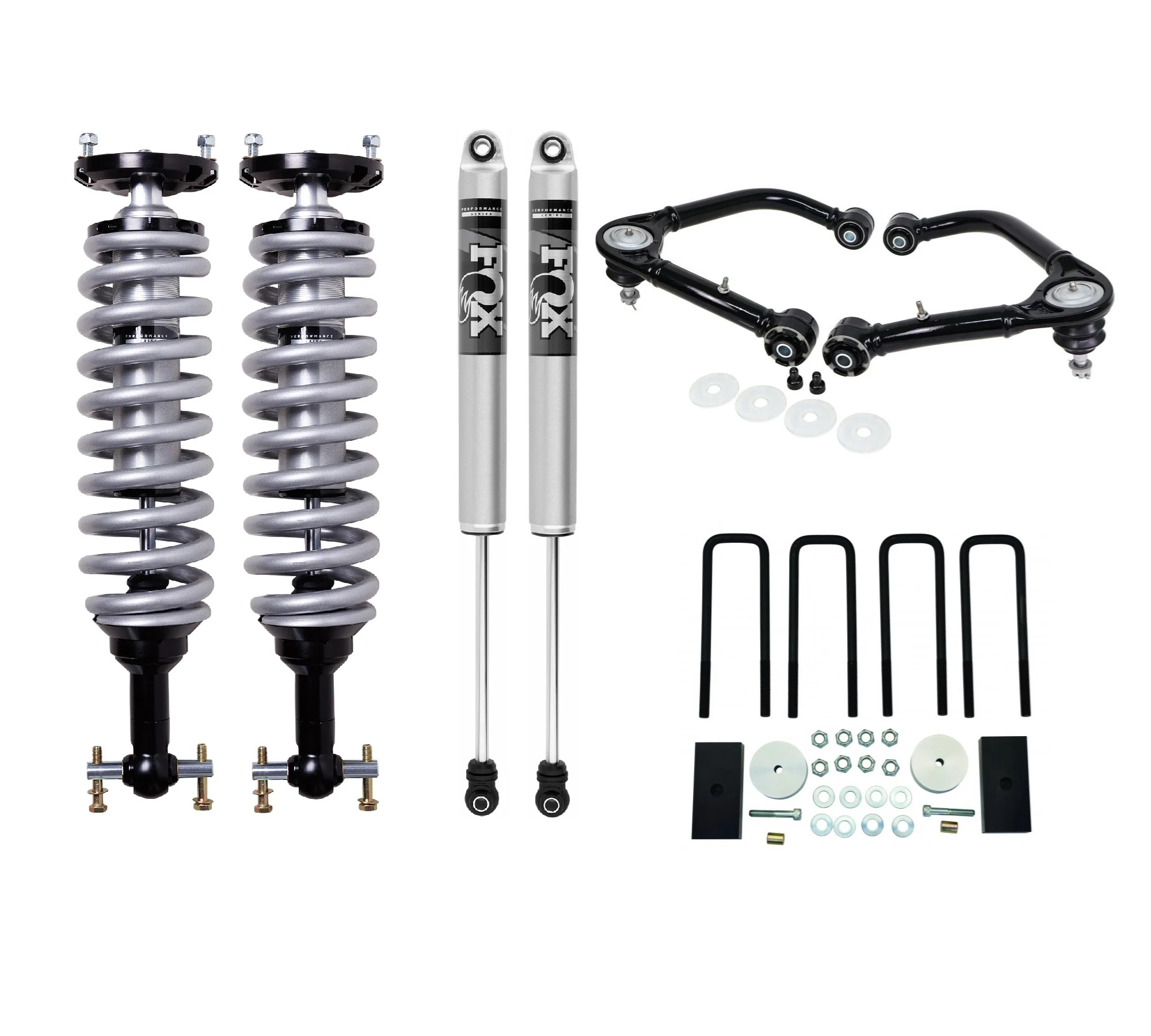 Chevrolet Silverado (2019-2026) 1500 Lift Kit with FOX 2.5 Performance Shocks and Rear Lift Block Kit Front 3.5″ Lift Rear 1.5″