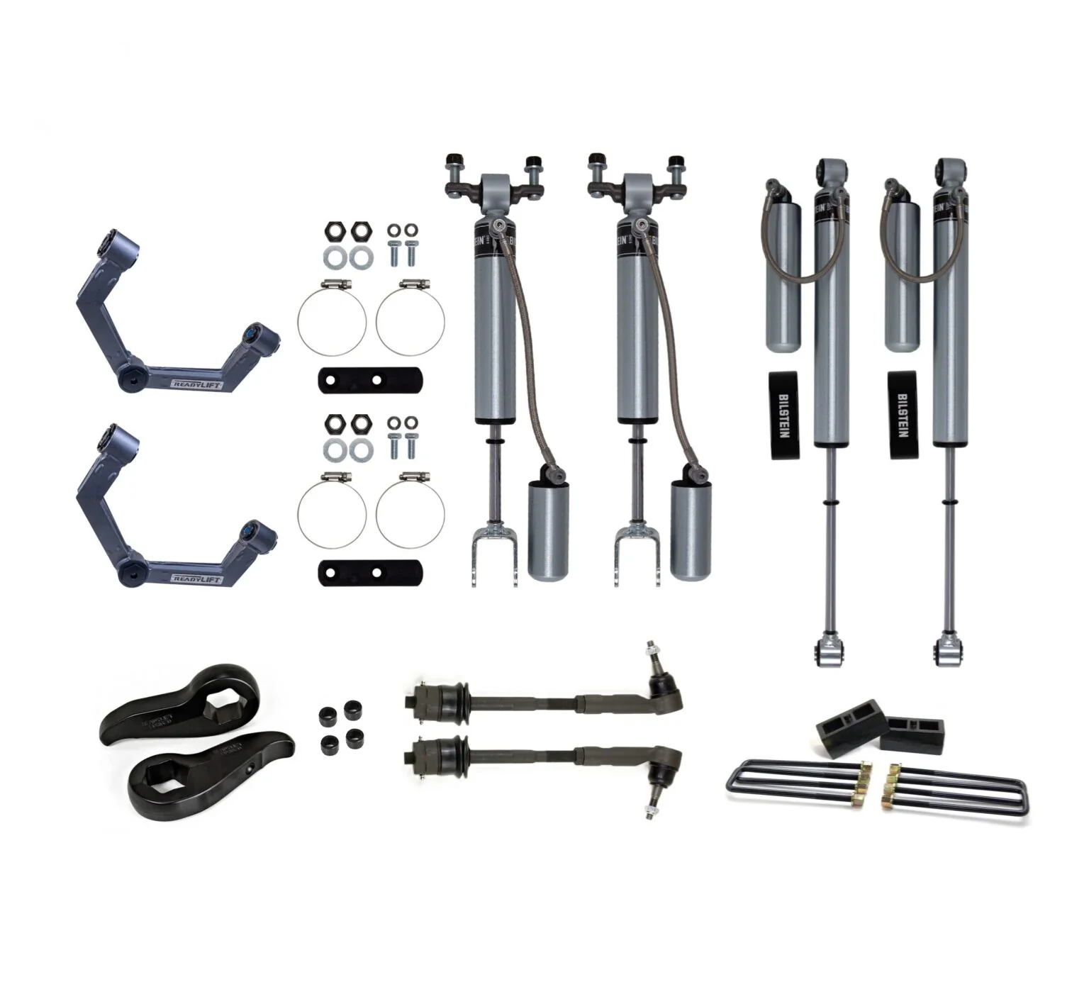 Chevrolet Silverado 2500HD (2019-2025) 3″FR / 2″RR Lift Kit ReadyLIFT and Bilstein Remote Res B5160 Shocks
