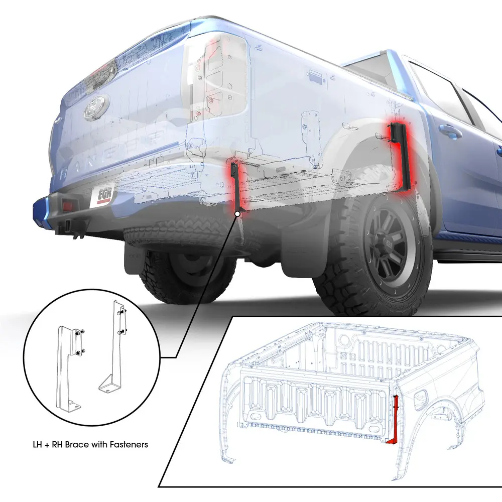 Ford Ranger (2022+) RA NEXT GEN and RAPTOR EGR Rolltrac J-Brace Kit - Image 2