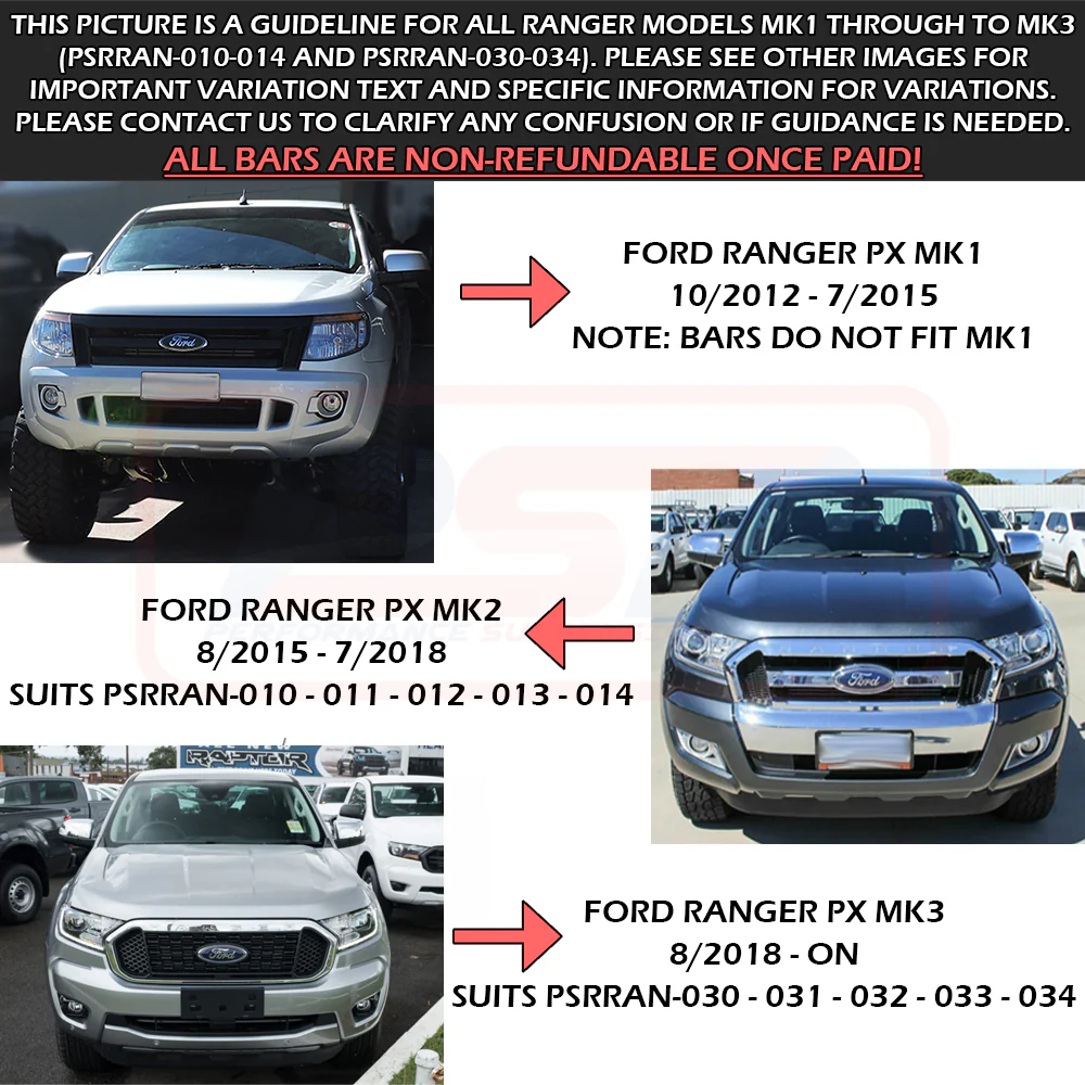 Ford RANGER (8/2018 - ON) PX MK3 8/2018-ON Ambush Sheet Metal Hoop Bullbar - Image 2