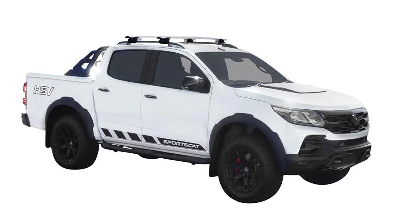 HSV Colorado (2018-2023) SportsCat 4 Door Ute 2018 - 2023 (Raised Rails) Aero ThruBar Yakima Roof Rack