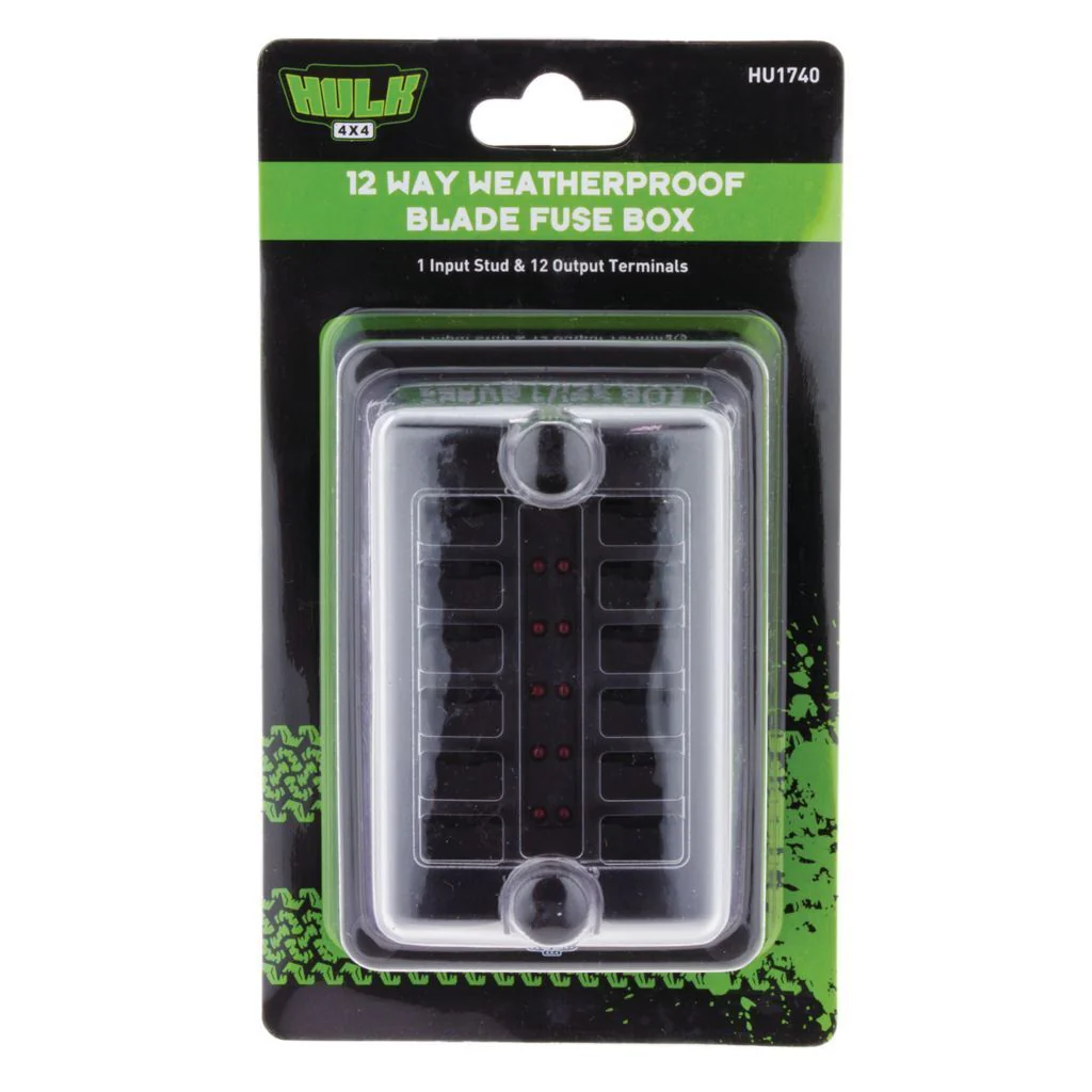 HULK 4x4 12 Way Weather-Proof ATS Blade Fuse Box w/ LEDs