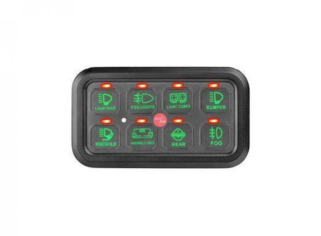 Hulk 4X4 - Smart 8 Switch Panel - Green Backlit Panel