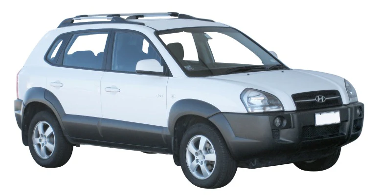 Hyundai Tucson (2004-2009) 5 Door SUV Aug 2004 - 2009 (Raised Rails) Aero RailBar Yakima Roof Rack