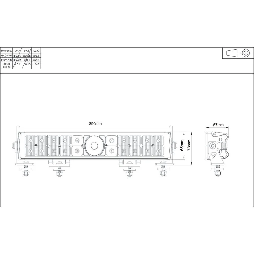 Ignite 15" Dual Row Laser LED Driving Lamp Lightbar 9 - 36 Volt 95 Watt