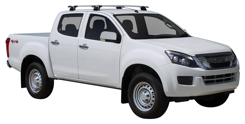 Isuzu D-Max (2012-2017) LS-M/LS-U Crew Cab 4 Door Ute 2012 - Apr 2017 (Naked Roof) Aero ThruBar Yakima Roof Rack