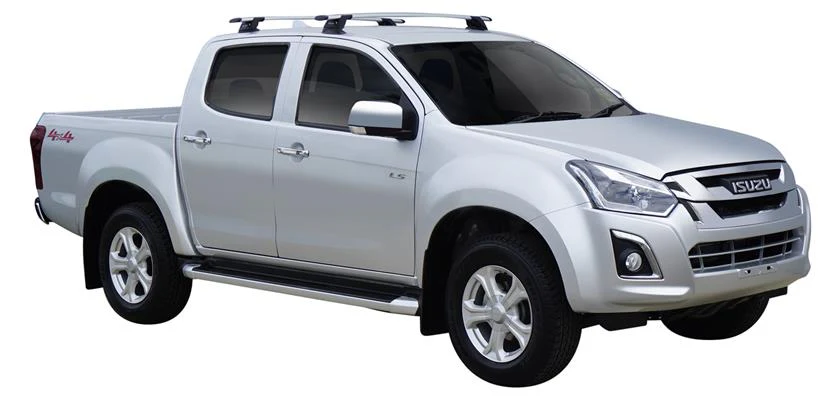 Isuzu D-Max (2017-2020) SX Crew Cab 4 Door Ute May 2017 - Aug 2020 (Naked Roof) Aero ThruBar Yakima Roof Rack