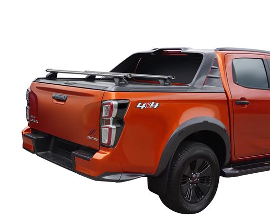 Isuzu D-Max (2020-2023) X-Terrain (Rear Cargo) 4 Door Ute Sep 2020 - 2023 (Factory Tracks) Yakima HD Through Bar Yakima Roof Rack