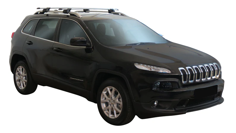 Jeep Cherokee (2014-2018) 5 Door SUV 2014 - Jul 2018 (Raised Rails) Aero ThruBar Yakima Roof Rack