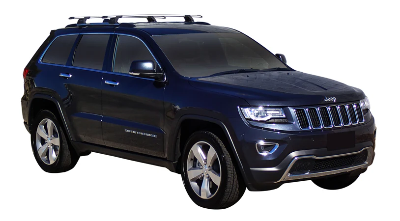 Jeep Grand (2011-2023) Cherokee WK2 Steel Rails 5 Door SUV 2011 - 2023 (Naked Roof) Aero ThruBar Yakima Roof Rack