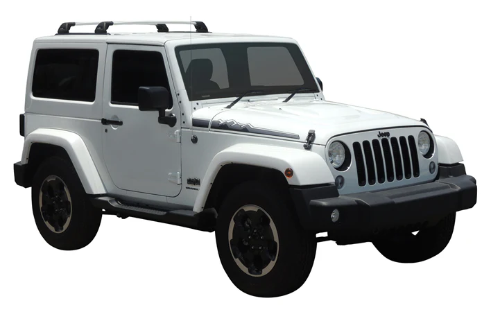 Jeep Wrangler (2007-2019) JK 3 Door SUV 2007 - Apr 2019 (Naked Roof) Aero FlushBar Yakima Roof Rack
