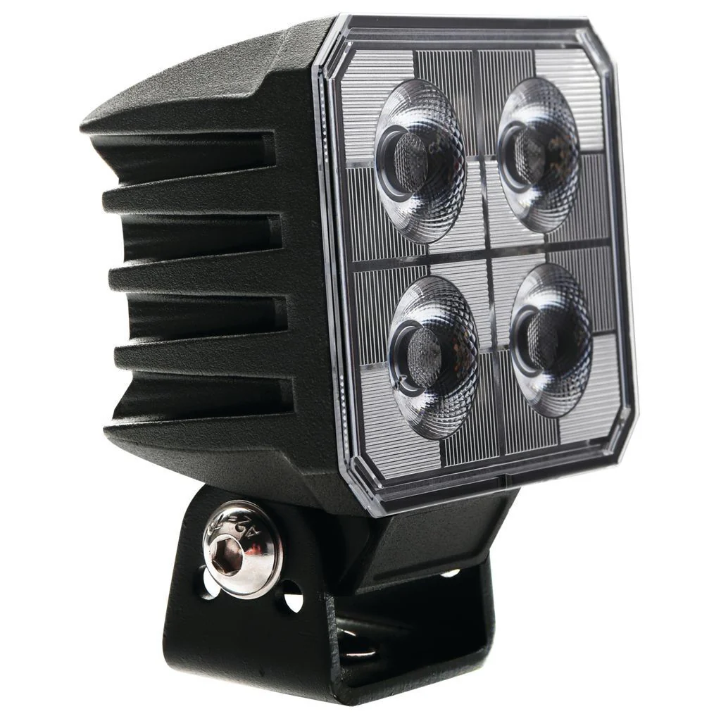 LED SQUARE WORKLAMP SPOT BEAM 10 Deg 9-36V 40W 4 LEDs BLACK HSNG 3,800Lmn IP69K