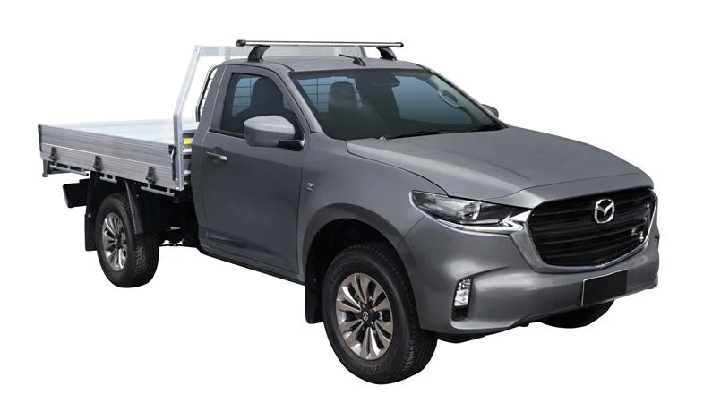 Mazda BT-50 (2020-2023) Single Cab 2 Door Ute Oct 2020 - 2023 (Naked Roof) Yakima HD Through Bar Yakima Roof Rack