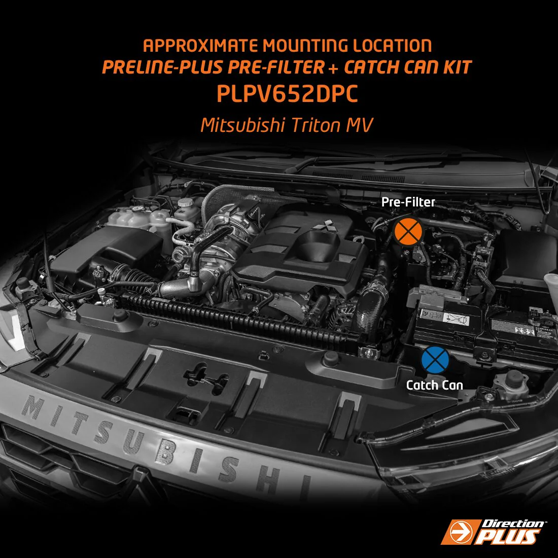 Mitsubishi Triton (2023-2025) MV Pre-Line Plus Diesel Provent Catch Can & Fuel Pre-Filter kit (PLPV652DPC) - Image 3