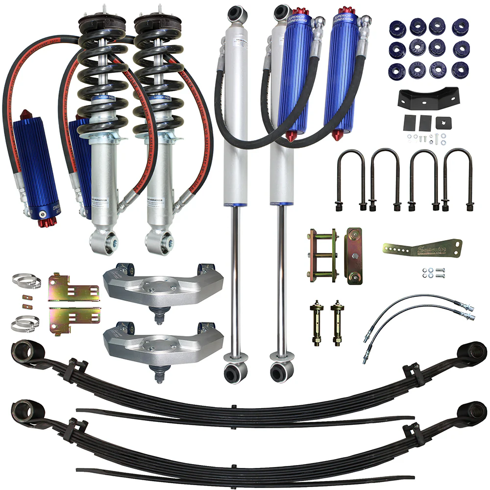 Nissan Navara (04/2015-11/2020) Superior Engineering Superior Remote Reservoir 2.0 4 Inch (100mm) Lift Kit Suitable For Nissan Navara NP300 2015-20 (Leaf Rear) (Kit) - SUP-RR-NAVNP300L4 - Image 2