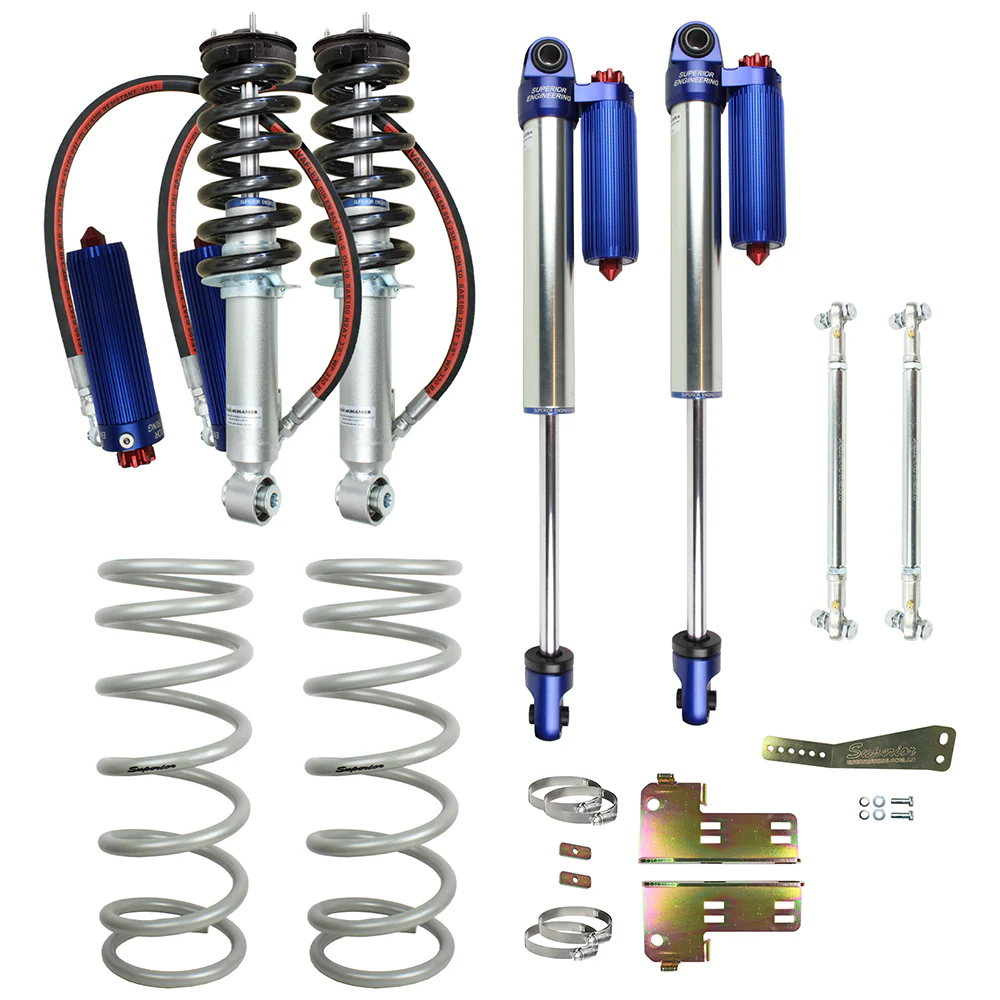 Nissan Navara (12/2020-current) Superior Engineering Superior Remote Reservoir 2.0 2 Inch (50mm) Lift Kit Suitable For Nissan Navara NP300 2020 on (Kit) - Including Headlight Adjustment Bracket - SUP-RR-NAVNP300212-HLB