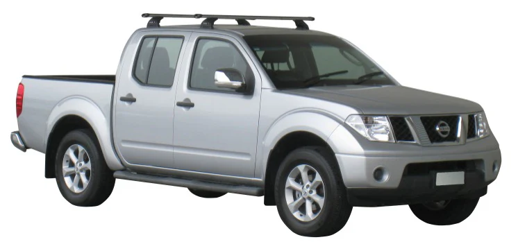 Nissan Navara (2005-2015) D40 Double Cab 4 Door Ute Nov 2005 - May 2015 (Naked Roof) Aero FlushBar Yakima Roof Rack