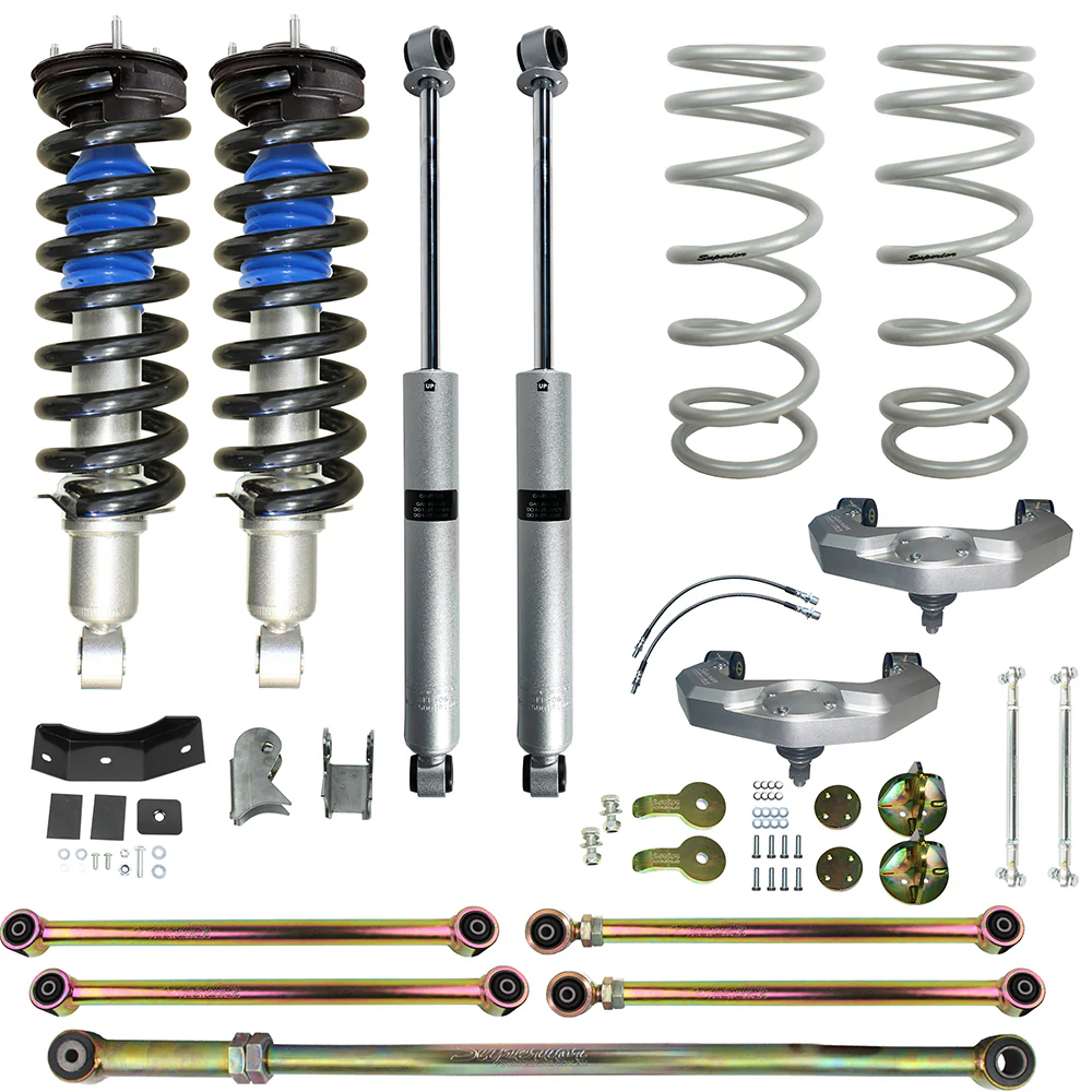 Nissan Navara NP300 [12/2020 - current] Ute Diesel 2.3ltr TD Superior Nitro Gas Twin Tube 3 Inch (75mm) Lift Kit Suitable For Nissan Navara NP300 2021 on (Kit) - Not including Headlight Adjustment Bracket - SUP-NG-NAVNP300213-WHLB