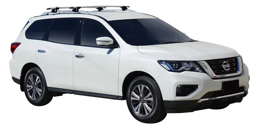 Nissan Pathfinder (2017-2022) 5 Door SUV Mar 2017 - Nov 2022 (Raised Rails) Aero ThruBar Yakima Roof Rack