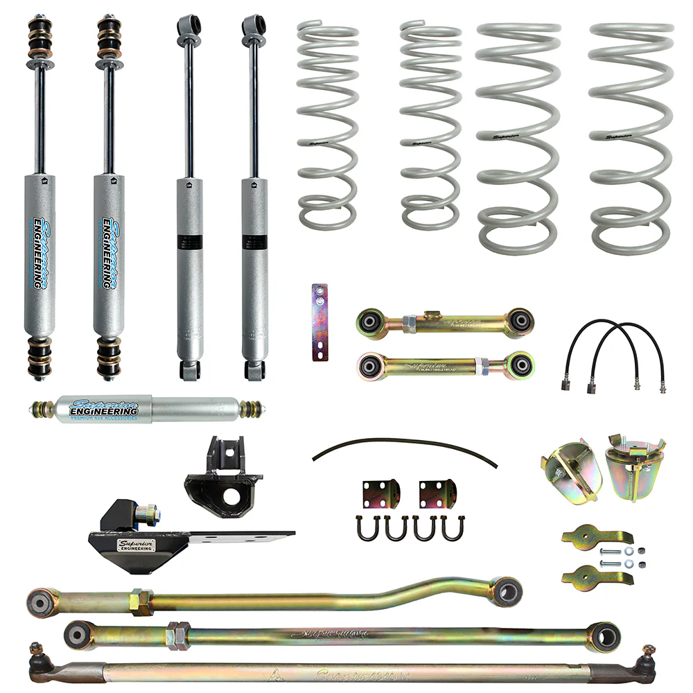 Nissan Patrol (1990-1997) GQ Wagon LWB Petrol 3.0 & 4.2ltr Superior Engineering 4 Inch (100mm) Lift Kit Suitable For Nissan Patrol GQ - SUP-GQ-KIT-4INCH