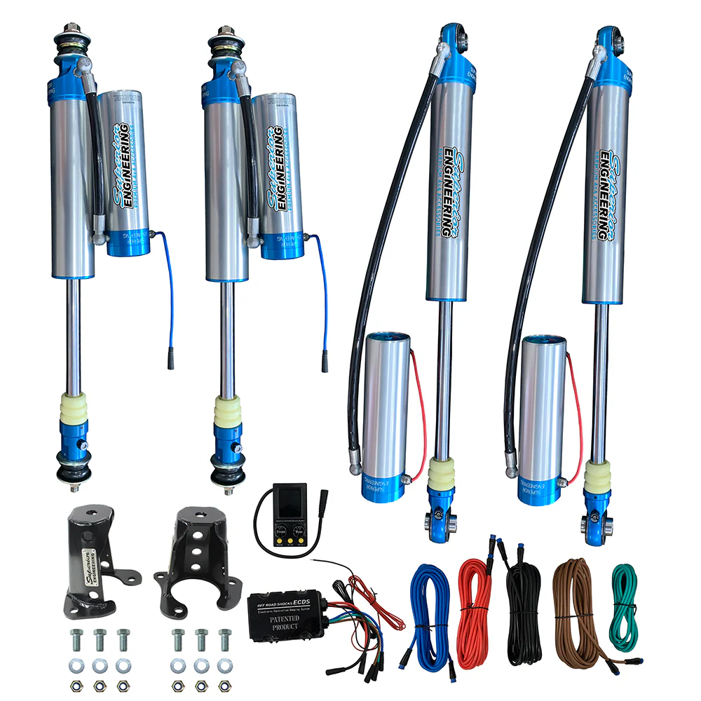 Nissan Patrol GU [12/1997 - 2010] Ute Coil All 4.2 & 4.2ltr TD Superior Electric (ECDS) In Cab Adjustable 2.5 Monotube Remote Reservoir Shock Kit 5 Inch (125mm) Lift Suitable for Nissan Patrol GQ/GU (Kit) (Shock Kit Only) - SUPECDS-PAT-5