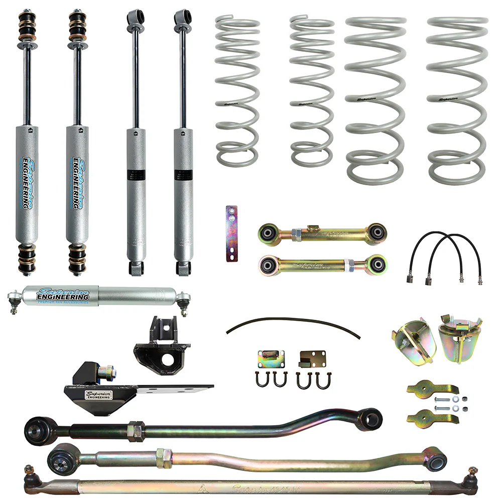 Nissan Patrol GU [2000 - 2010] Wagon Petrol 4.8ltr Superior Engineering 4 Inch (100mm) Lift Kit Suitable For Nissan Patrol GU 2000 on Wagon 4.8lt - SUP-GU2-W48-KIT-4INCH