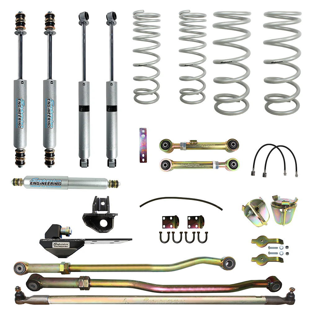 Nissan Patrol GU [2000 - 2016] Ute Coil Diesel 3ltr Superior Engineering 4 Inch (100mm) Lift Kit Suitable For Nissan Patrol GU 98 on Ute - SUP-GU1-U-KIT-4INCH
