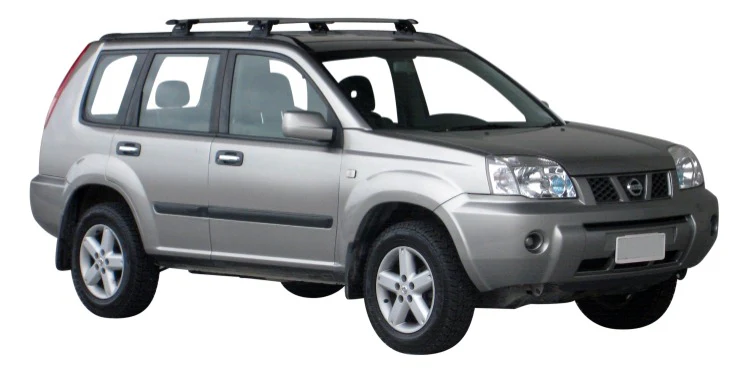 Nissan X-Trail (2001-2007) 5 Door SUV Oct 2001 - Sep 2007 (Flush Rails) Aero ThruBar Yakima Roof Rack