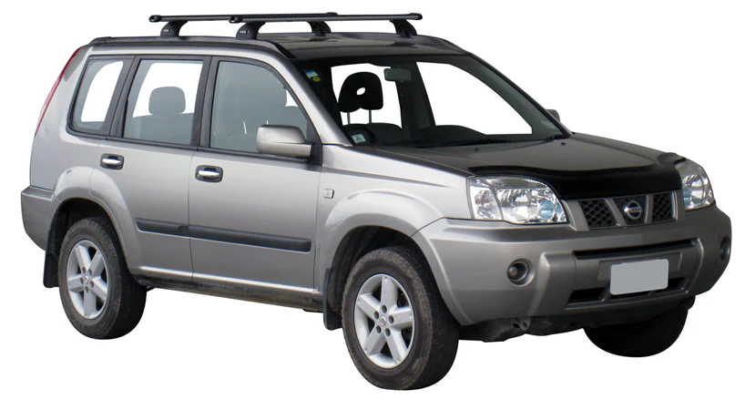 Nissan X-Trail (2001-2007) 5 Door SUV Oct 2001 - Sep 2007 (Flush Rails) Yakima HD Through Bar Yakima Roof Rack