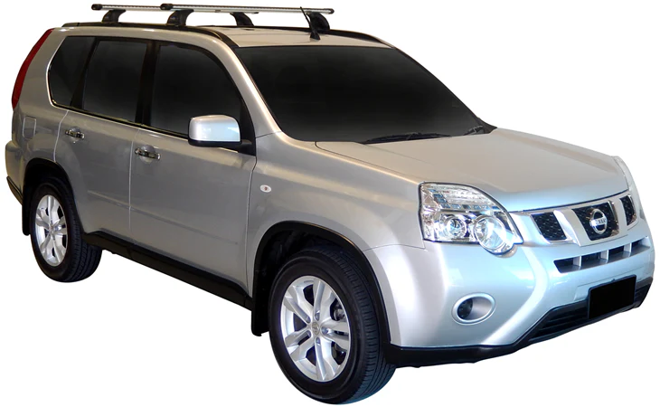 Nissan X-Trail (2010-2014) 5 Door SUV 2010 - Mar 2014 (Flush Rails) Yakima HD Through Bar Yakima Roof Rack