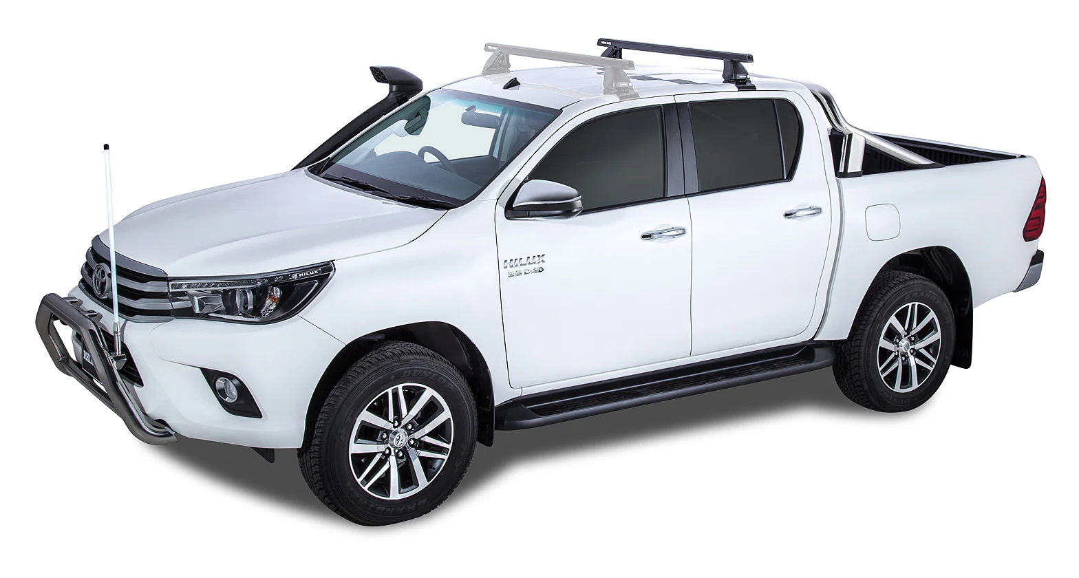 Toyota Hilux (2015-2024) Gen 8 4dr Ute Double Cab Heavy Duty 2500 Black 1 Bar Roof Rack (Rear) JA7995 Rhino Rack