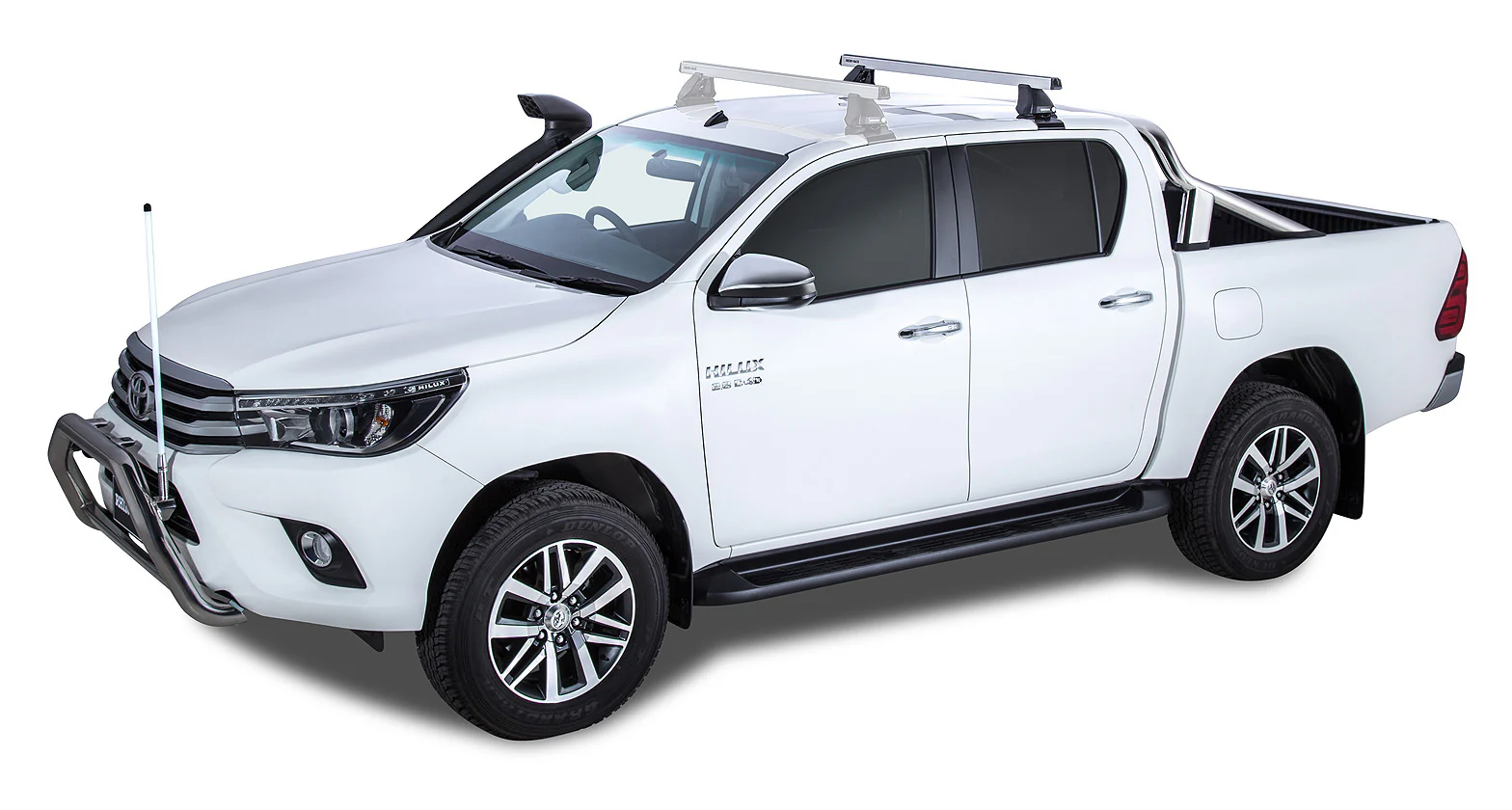 Toyota Hilux (2015-2024) Gen 8 4dr Ute Double Cab Heavy Duty 2500 Silver 1 Bar Roof Rack (Rear) JA7994 Rhino Rack