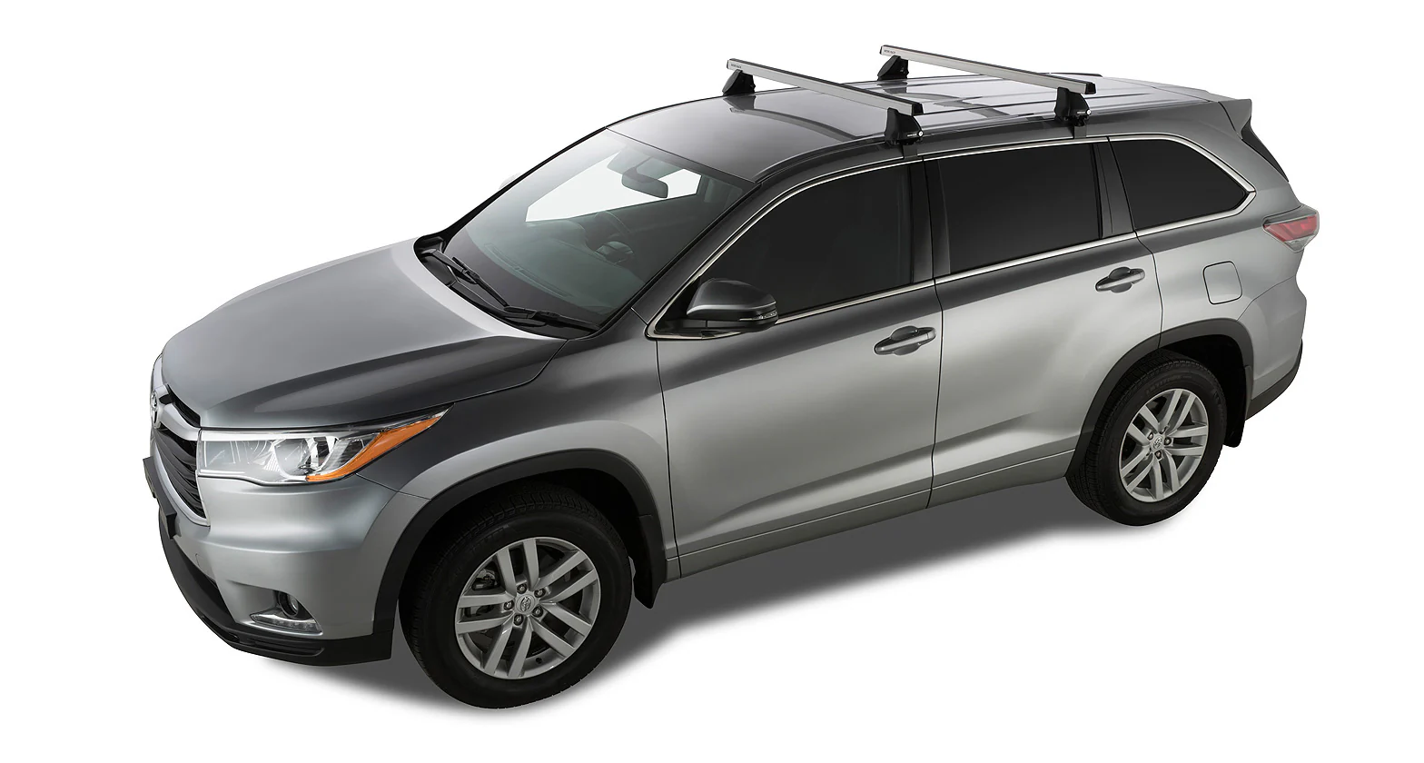 Toyota Kluger (2014-2021) (GX) Gen3, XU50 5dr SUV Bare Roof Heavy Duty 2500 Silver 2 Bar Roof Rack JA6012 Rhino Rack