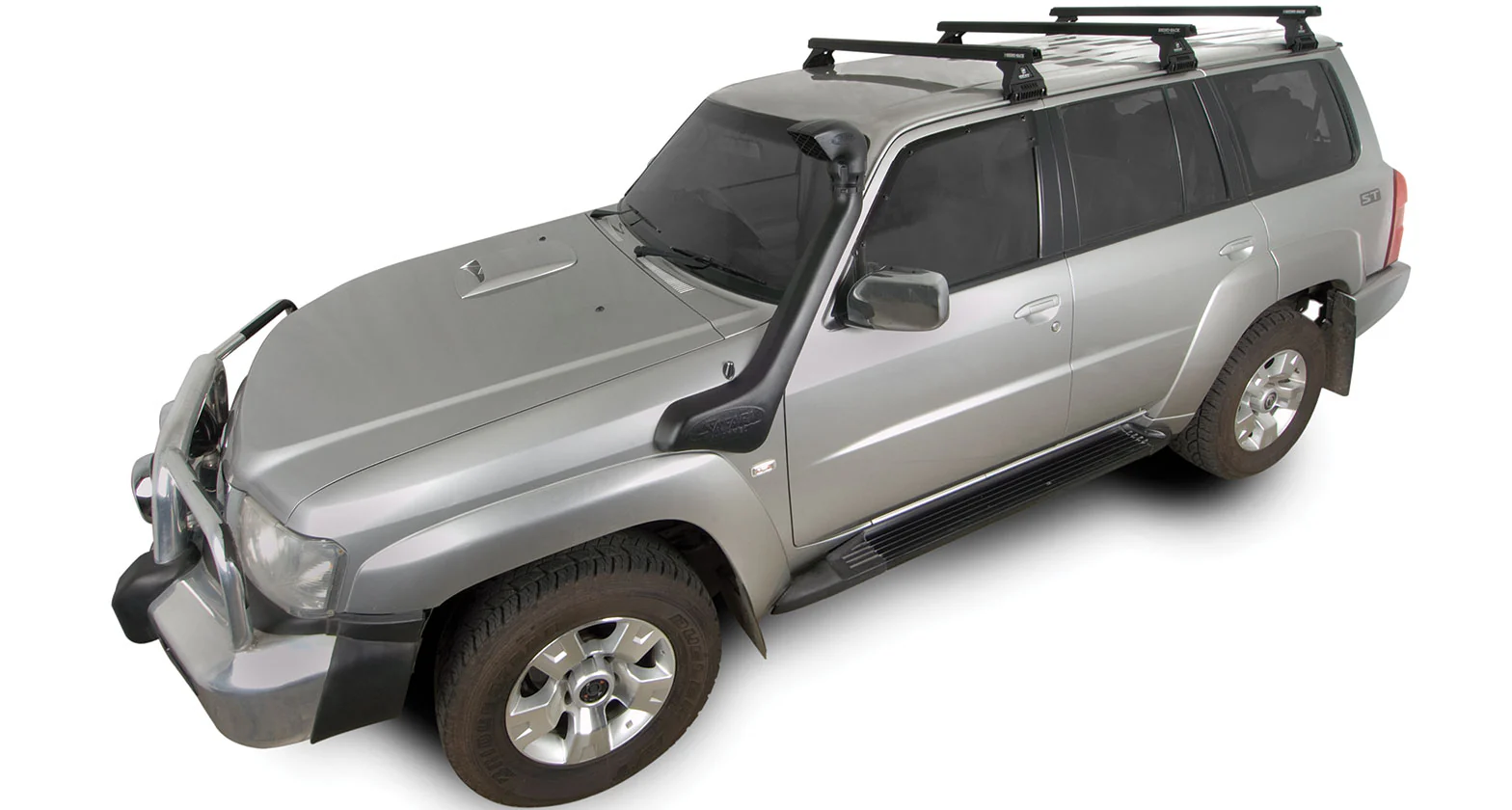 Nissan Patrol (1997-2016) GU, Y61 4dr 4WD LWB Heavy Duty RL110 Black 3 Bar Roof Rack JA0676 Rhino Rack