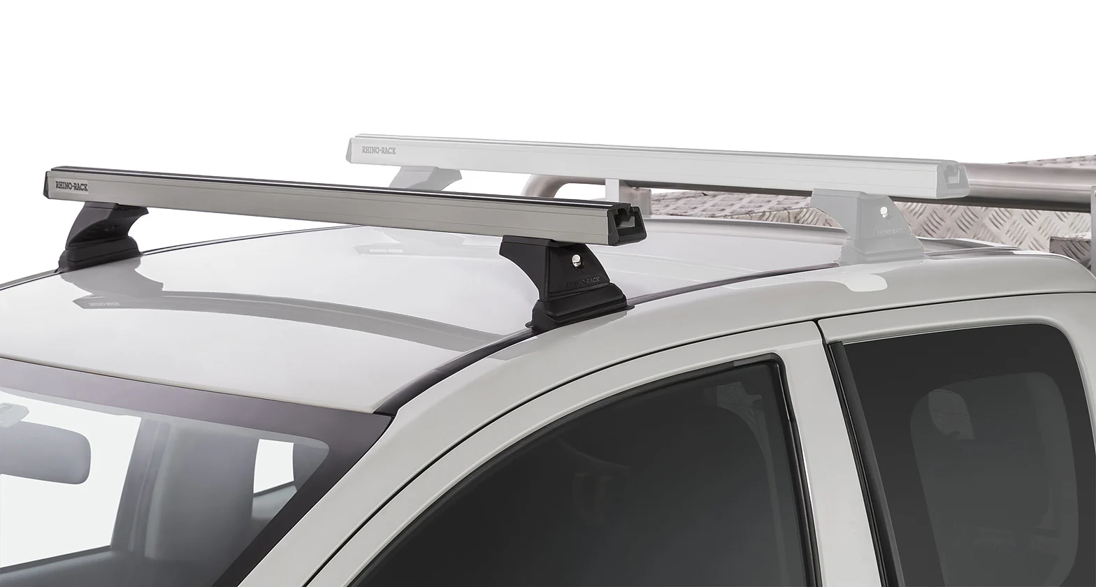 Mitsubishi Triton (2015-2023) Gen5 Heavy Duty RLT600 Ditch Mount Silver 1 Bar Roof Rack (Front) JA8807 Rhino Rack