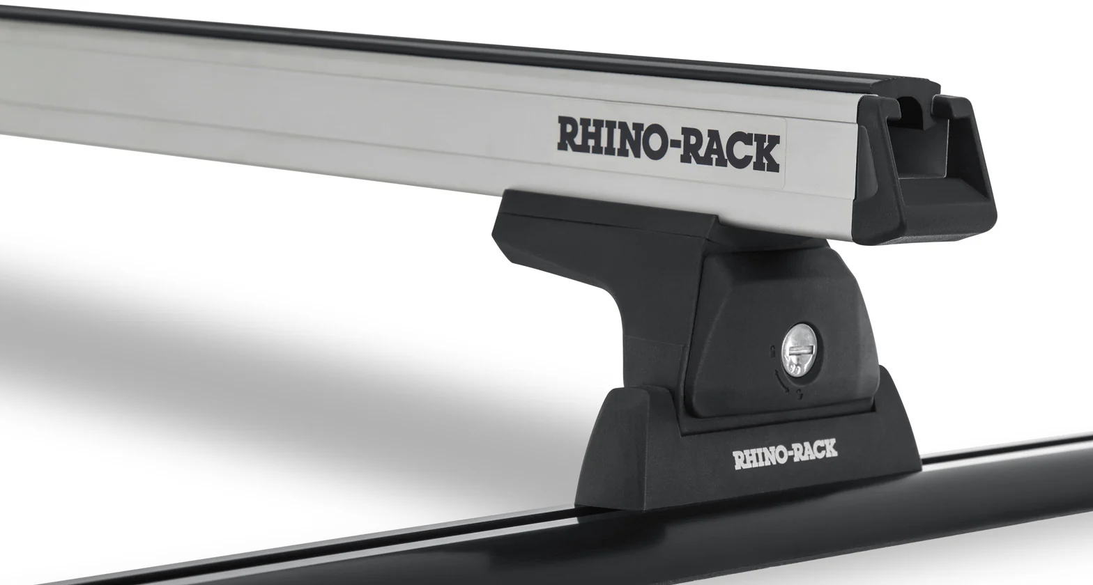 Toyota Tundra (2007-2020) 4dr Ute Crew Max Heavy Duty RLT600 Trackmount Silver 1 Bar Roof Rack JA8118 Rhino Rack
