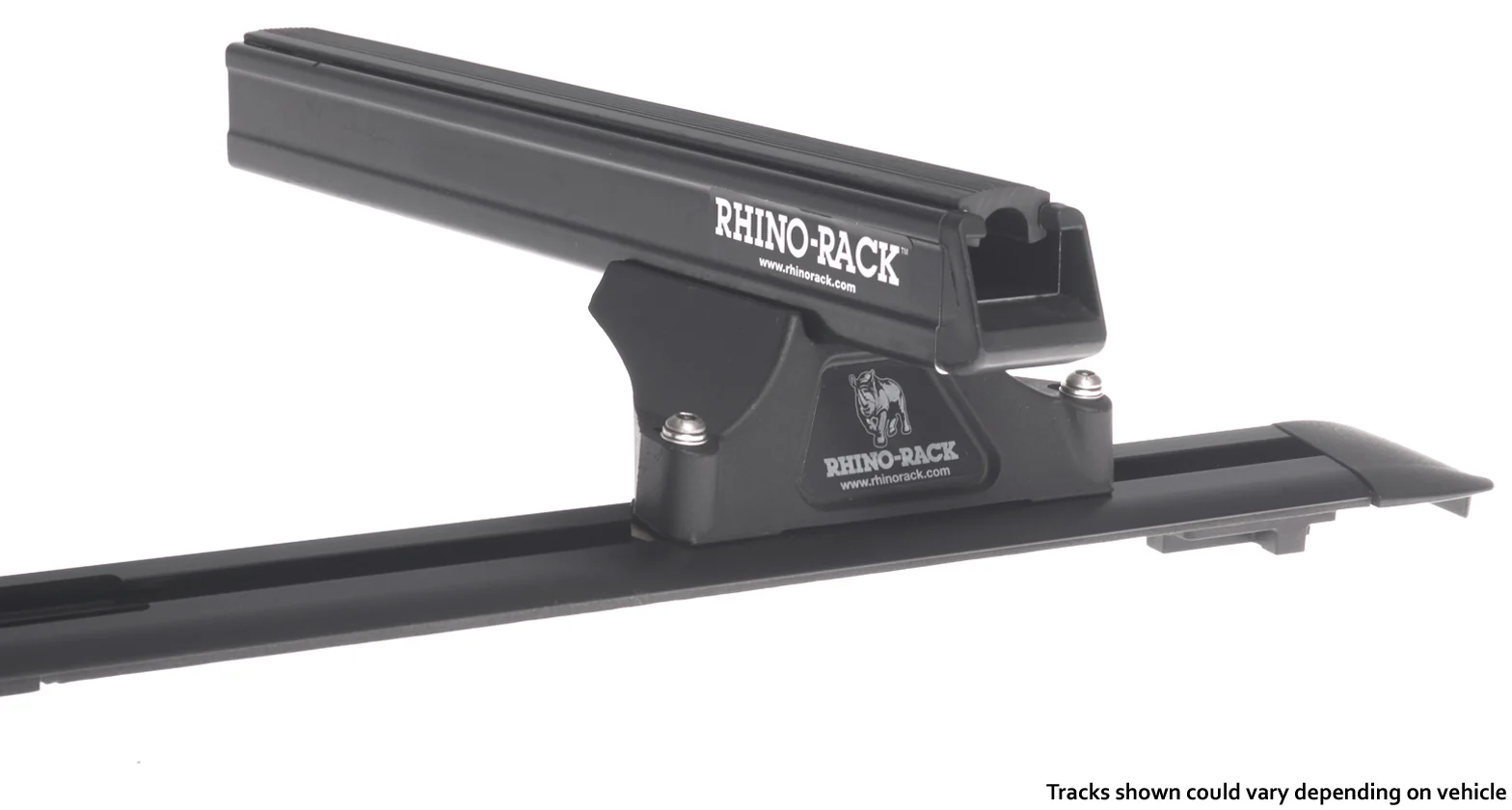Volkswagen Touareg (2003-2011) 7L 5dr SUV With Factory Tracks Heavy Duty RLTP Black 2 Bar Roof Rack JA0541 Rhino Rack