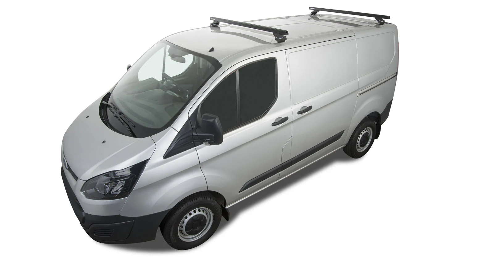 Ford Transit (2014-2019) Custom 2dr Van SWB Heavy Duty RLTP Black 2 Bar Roof Rack JA5414 Rhino Rack