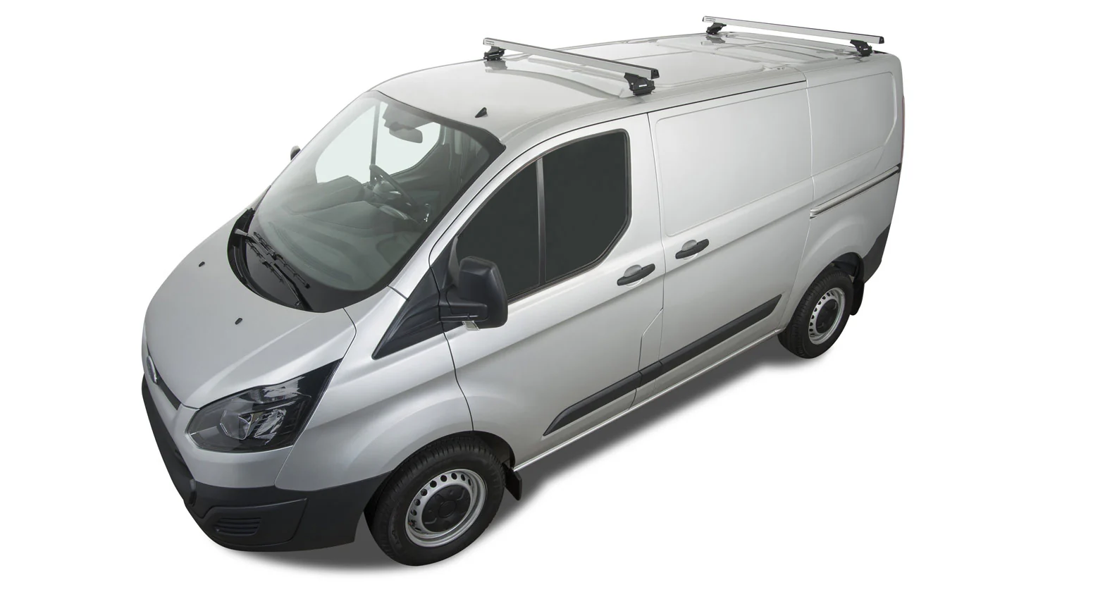Ford Transit (2014-2019) Custom 2dr Van SWB Heavy Duty RLTP Silver 2 Bar Roof Rack JA5415 Rhino Rack