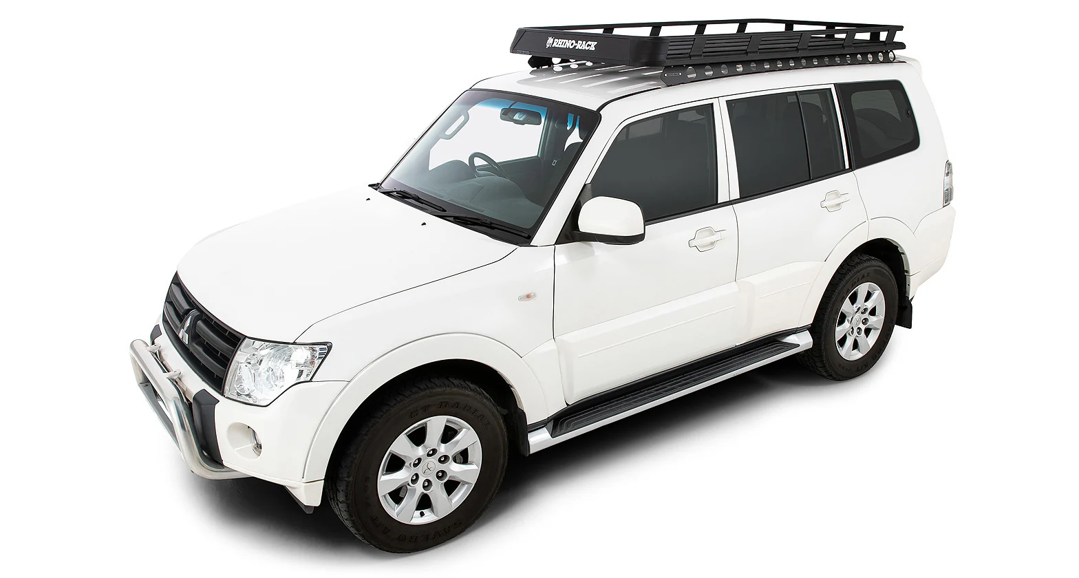 Mitsubishi Pajero (2006-2020) NS-NX 4dr 4WD LWB (With Roof Rails) Pioneer Tray (2000mm x 1140mm) JB0715 Rhino Rack