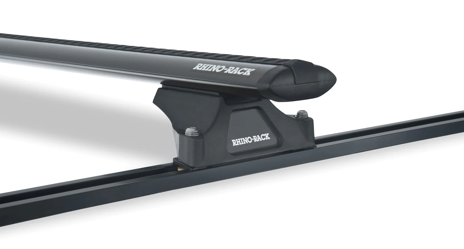 Mitsubishi Pajero (2000-2006) NM - NP 4dr 4WD LWB Vortex RLTP Trackmount Black 2 Bar Roof Rack JA2548 Rhino Rack