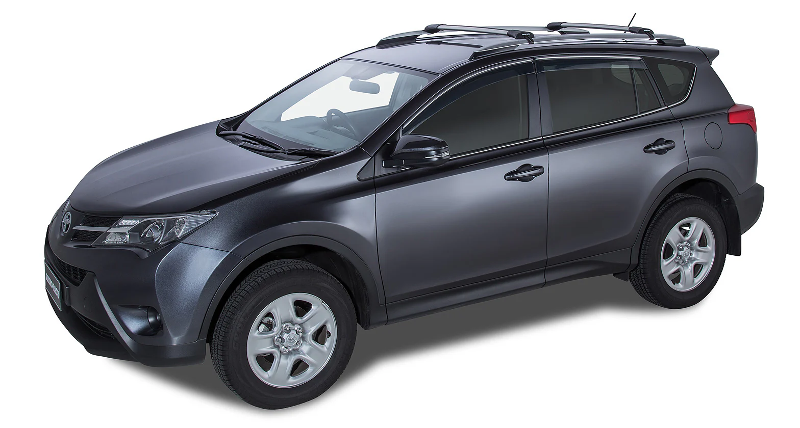 Toyota Rav4 (2012-2019) Gen 4, XA40 5dr SUV With Roof Rails Vortex StealthBar Silver 2 Bar Roof Rack JA8380 Rhino Rack