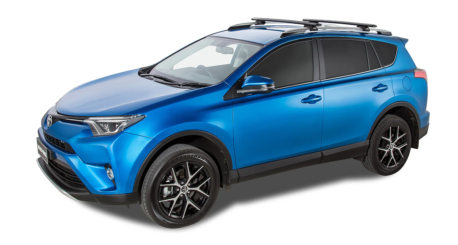 Toyota Rav4 (2012-2019) Gen 4, XA40 5dr SUV With Roof Rails Vortex SX Black 2 Bar Roof Rack JA2269 Rhino Rack