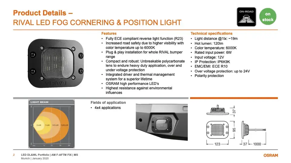 RIVAL LED Reversing Light (Set of 2) for Rear Bar - Image 4