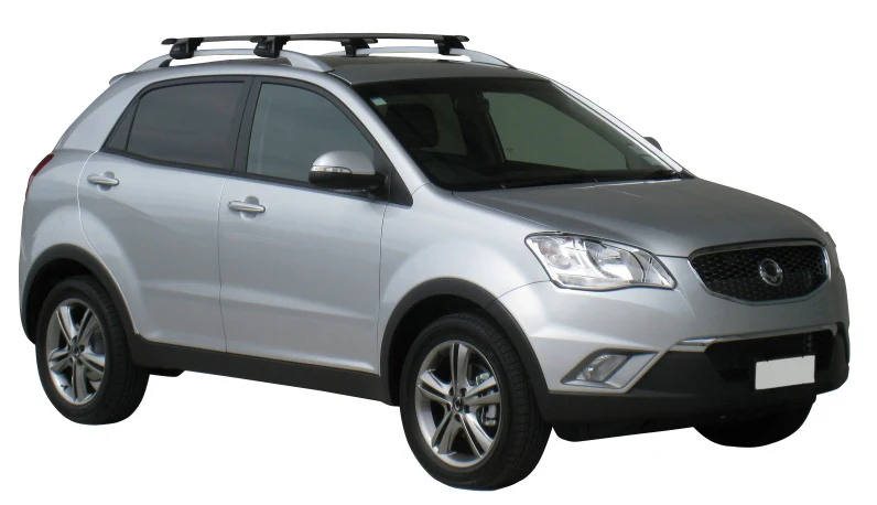 SsangYong Korando (2011-2013) 5 Door SUV 2011 - 2013 (Raised Rails) Aero ThruBar Yakima Roof Rack